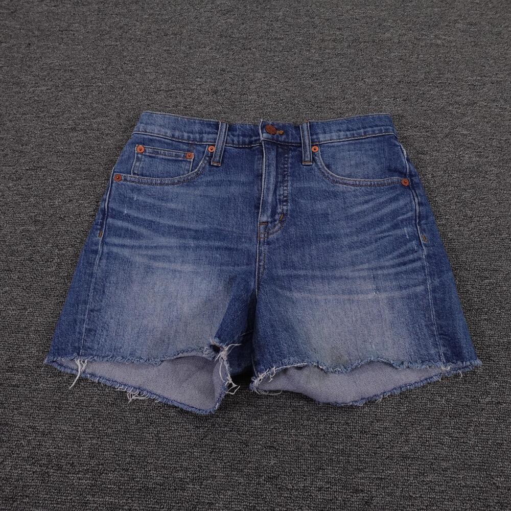 Madewell Shorts Womens 26 Blue Denim High Rise Cutoff Raw Hem Casual Summer